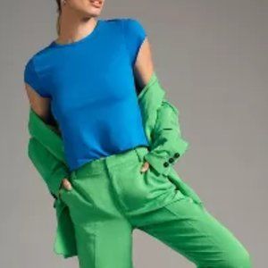 NWT Anthropologie Rolled Raw-Edge Fitted Crop Tee